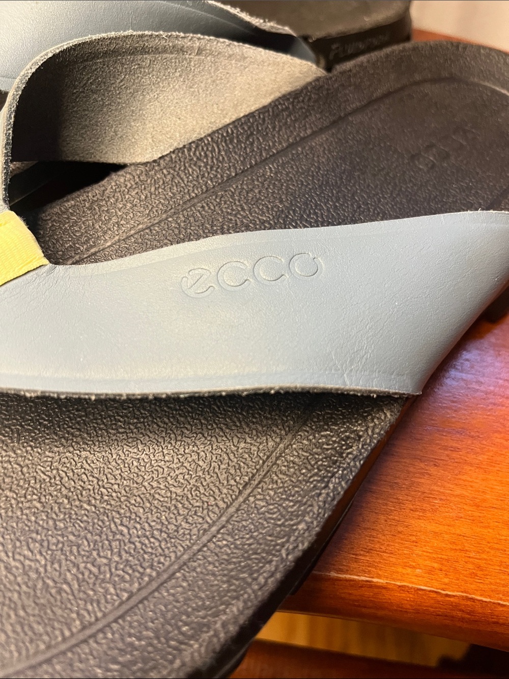 ECCO MX Flipsider Men’s Sandals Trooper Blue Grey Leather Straps Size 42 EUC - Picture 3 of 12